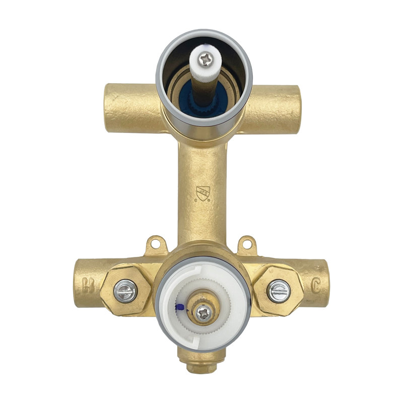 Robinet de baignoire et de douche sans double fonction avec valve brute, Chrome