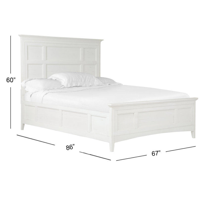 Liz Queen Panel Bed, White, Queen