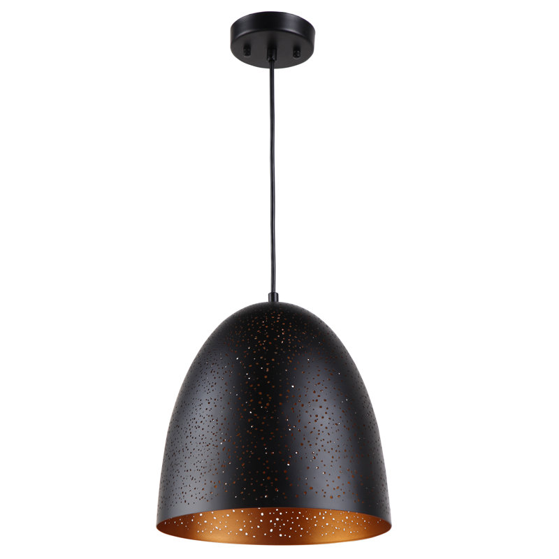 Poitiers 1 - Light Black/Gold Single Pendant