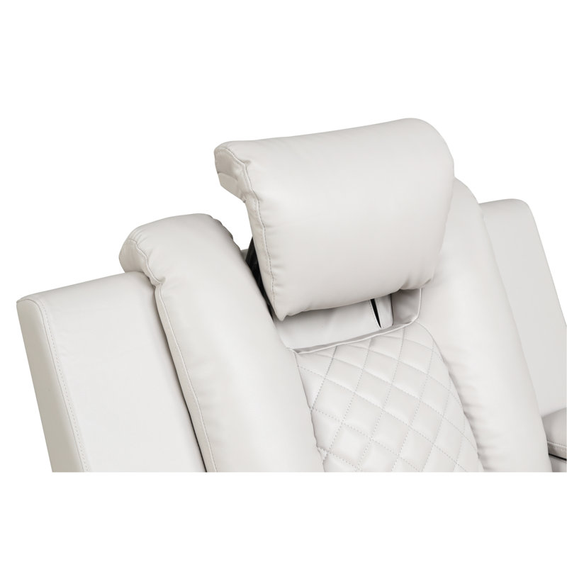 Fauteuil inclinable électrique à DEL en similicuir, Beige