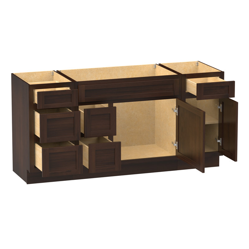66'' Single Bathroom Vanity Base Only, Brown