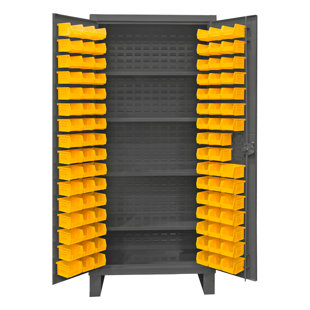 Mobile Cabinet, 12 Gauge, 30 Yellow Bins, 36 x 24 x 81 - Durham