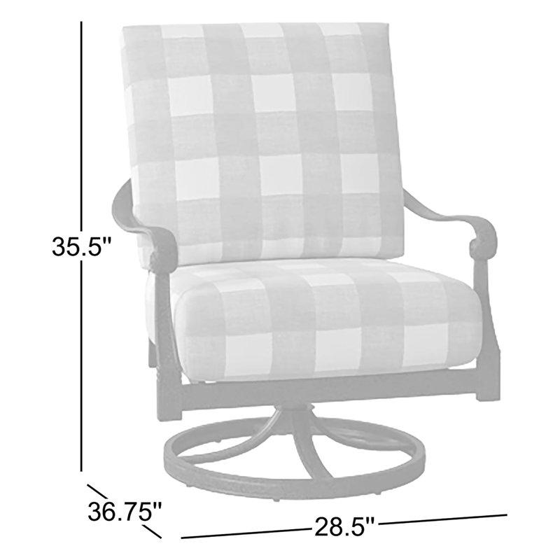 Chaise à bascule Wiltshire, Toile Sunbrella® beige chiné, Brun châtaigne