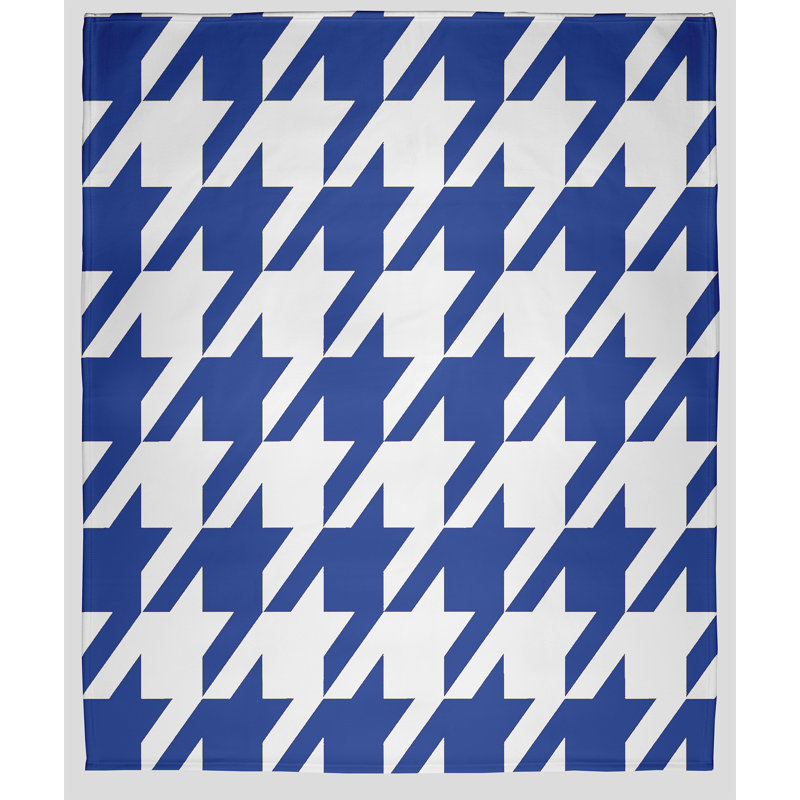 Jeté en molleton Geo, Bleu, L 60 po x L 80 po, 1.95
