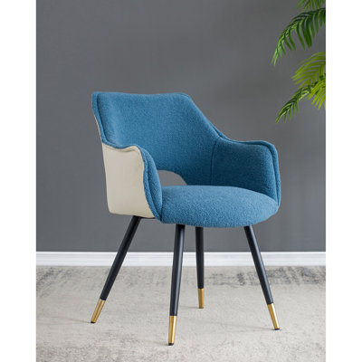 Ensemble de 2 fauteuils d'appoint en tissu bleu, 23 po x 23 po x 34 po