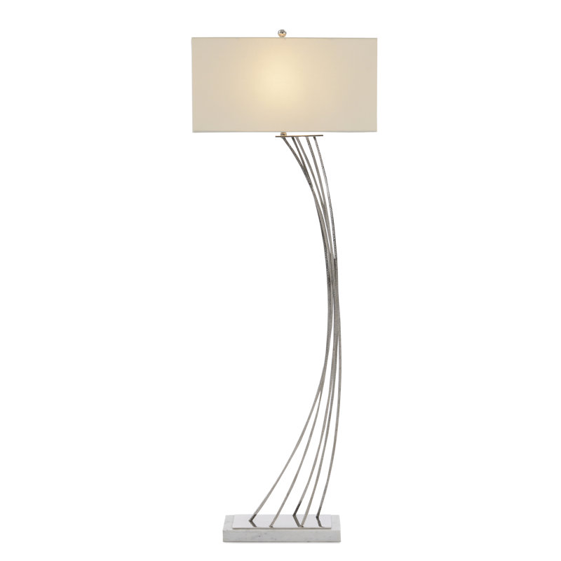Cambered Floor Lamp, Silver