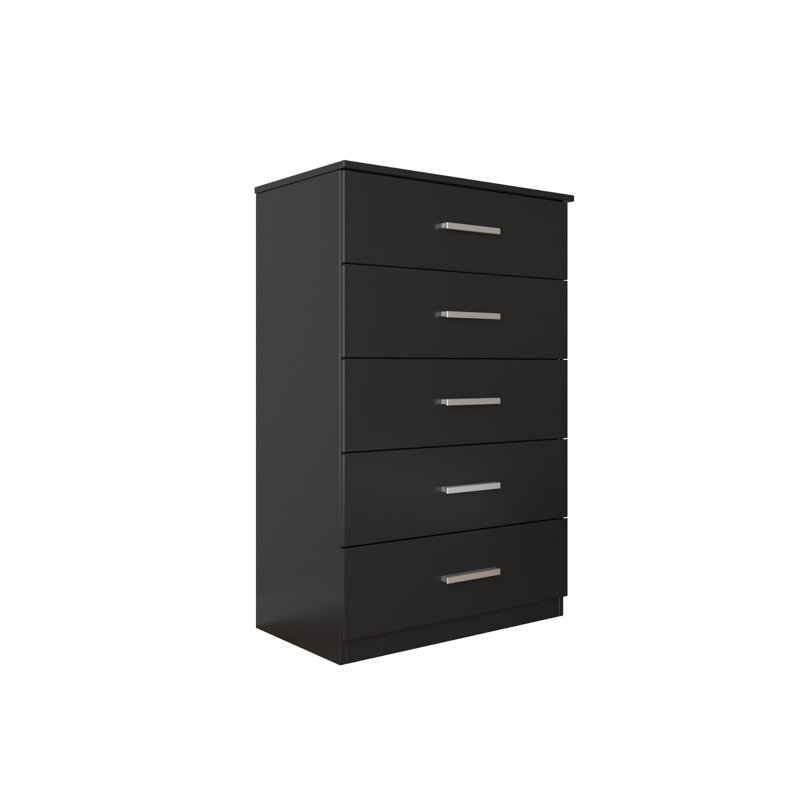 Commode 5 tiroirs Alanii, Noir