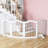 27.6" Height Solid Wood Freestanding Pet Gate, 4 Panels Foldable Dog Gate