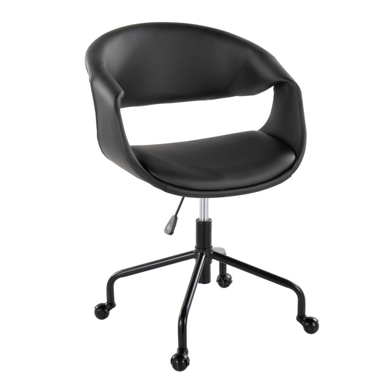 Arshad Upholstered 4-Star Task Chair, Black, Black
