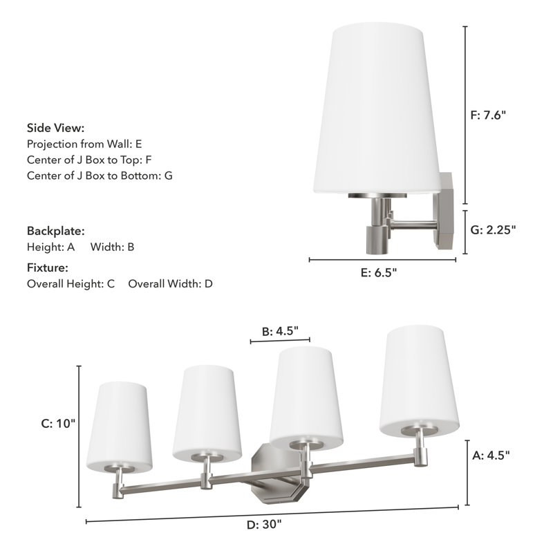 Nolita Dimmable Vanity Light, Brushed Nickel, 4