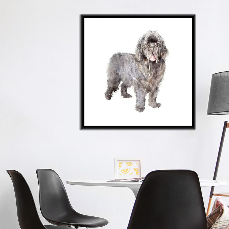 « drooly terre-terreux », reproduction sur toile, H 18 po x l 18 po x P 1,5 po, Toile avec cadre noir, Blanc