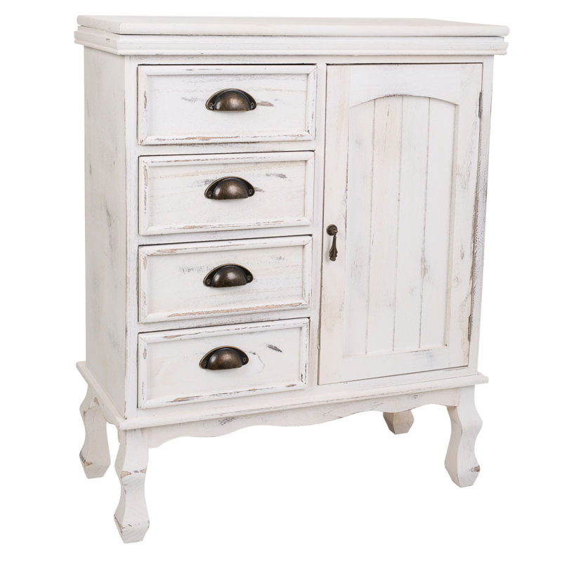 Custer 65cm W 4 - Drawer Chest of Drawers, Antique White