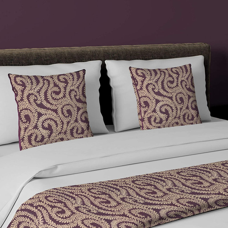 Petya Rayon Geometric Shapes Bedspread, Purple