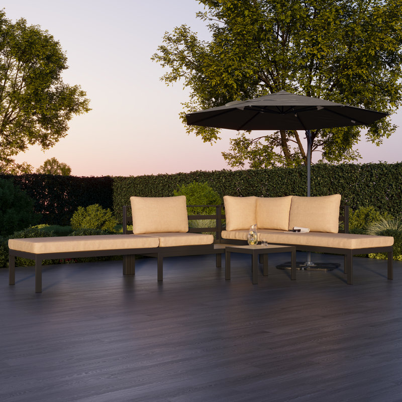 328.5cm Wide Straight Patio Sectional with Cushions