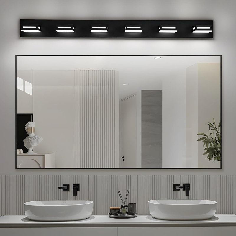 LED Bathroom Vanity Light Fixture With Cool White 6000K, Rust-Resistant Modern, Adjustable Rotating Lights For Over Mirror Installation In Bathroom Or Powder Room
