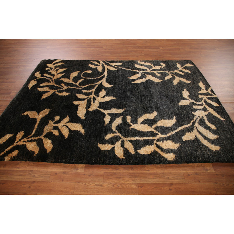 Tapis abstrait noué à la main 6 x 8