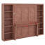 Lit escamotable moderne avec bureau et tablettes ouvertes-738381083