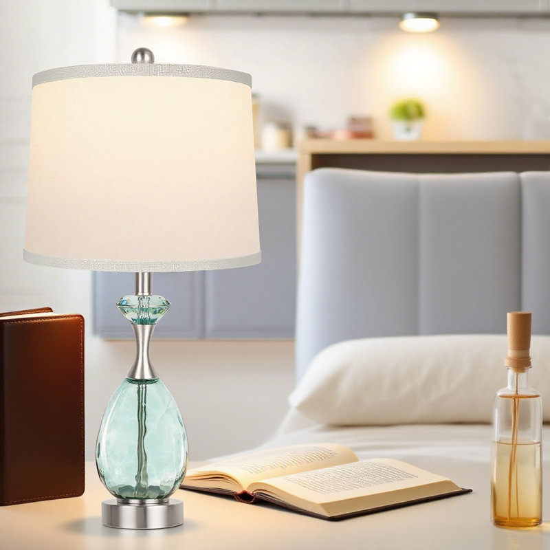Set Of 2 Touch Control Table Lamps With Usb A+C Ports, 3-Way Dimmable Led Bedside Lamps For Bedroom Living Room Beach Decor
