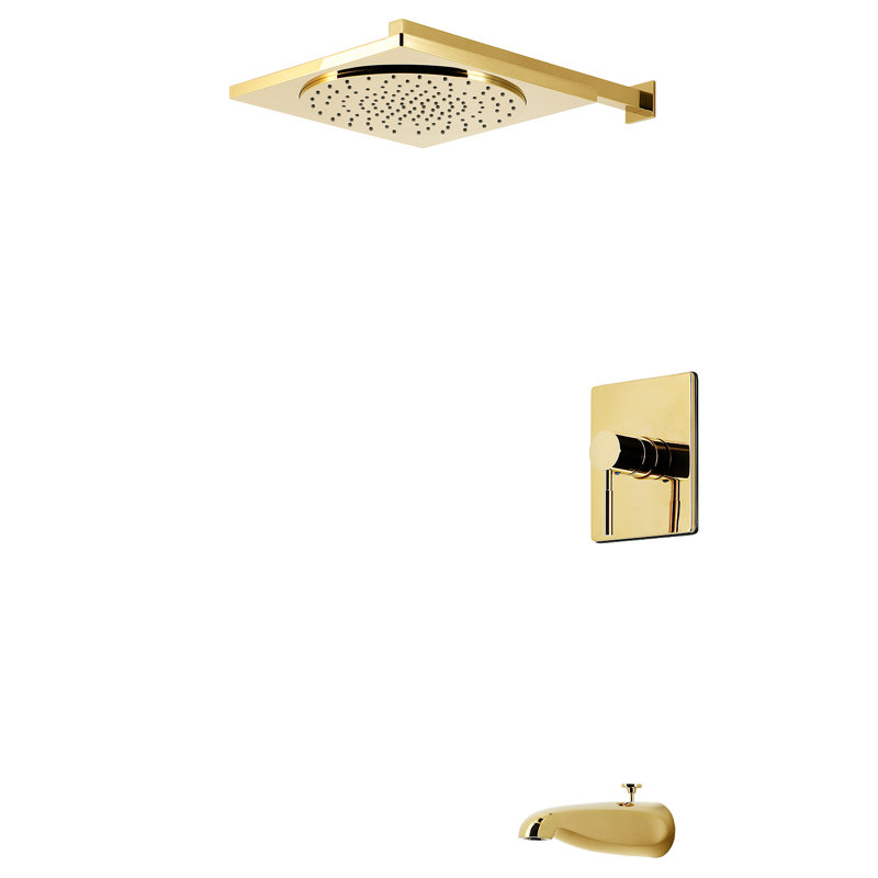 Kingston Brass Concord Single-Handle Pressure Balanced Tub and Shower Faucet, Polished Brass