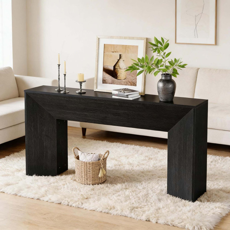 Table d'appoint élégante, canapé en bois, console de style moderne