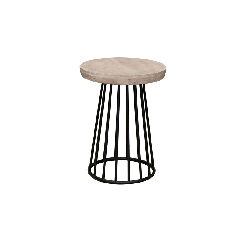 Solid Wood Top End Table, 24" H x 18" W x 18" D