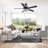 52"W Satin Nickel Double Lit Ceiling Fan-930082857