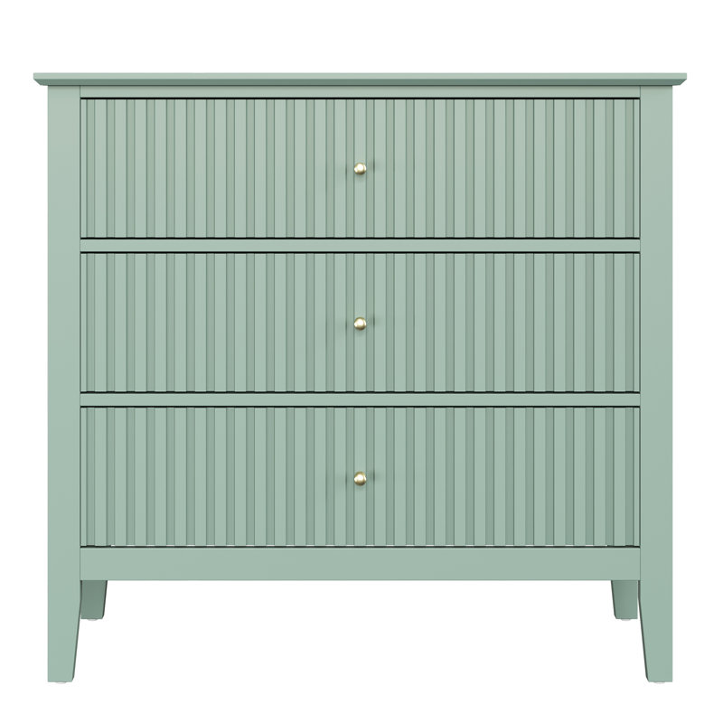 3 Drawer 80cm W Dresser, Mint Green