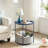 Deeley Small End Table with Storage Bag X-Shaped Cross-Leg Side Table Foldable Tray-2064531342