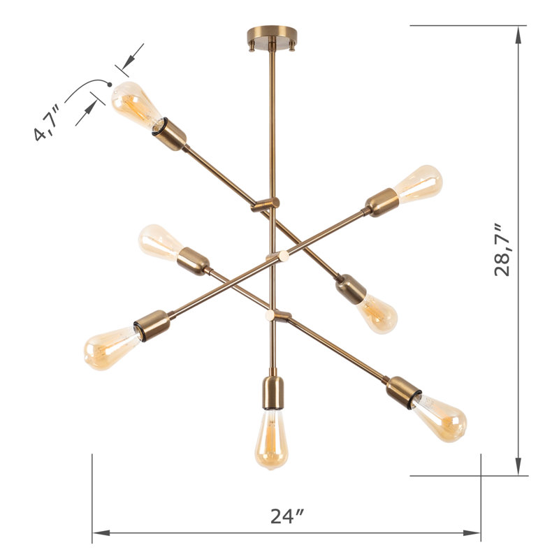 7 Lights Metal Body Sputnik Chandelier