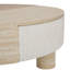 Table basse ronde avec plateau rabattable et compartiment de rangement caché