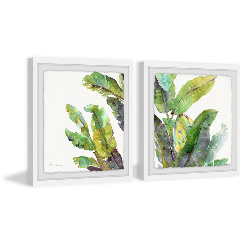 « oh banana leaves ii diptych », reproduction de peinture à l’aquarelle à l’impression multi-pièces