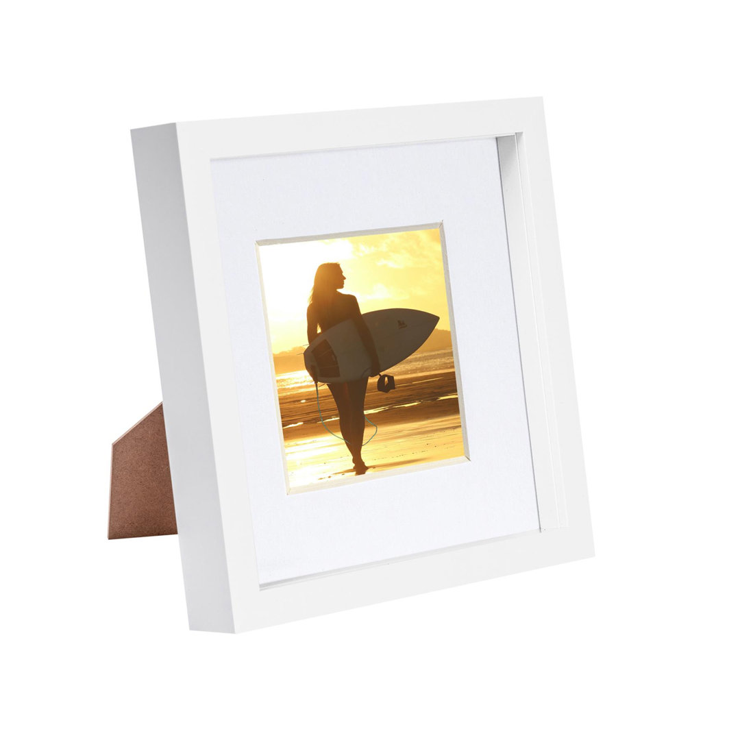 Nicola Spring - 8" x 8" White 3D Box Photo Frame