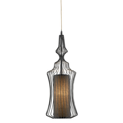 Transitional 1 Light Black Geometric Shade Pendant