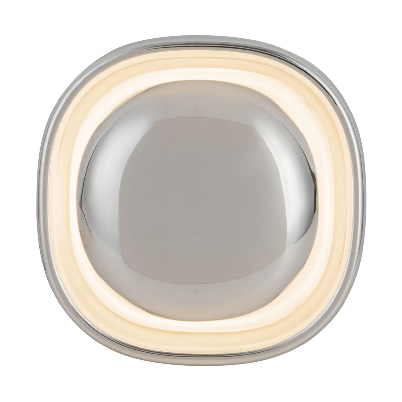 Pebble 8-in Silver dimmable LED Wall Sconce, Chrome