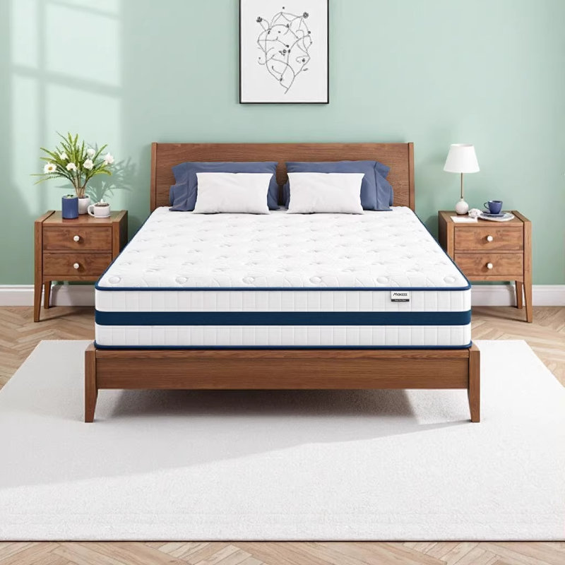 Queen Size Mattress, 10 Inch Hybrid Mattress in a Box with Cooling Memory Foam & Pocket Coils - Pressure Relief, Motion Isolation for Bedroom