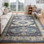 Tapis traditionnel bleu / rouille Genesis Triple Medallion-619940859