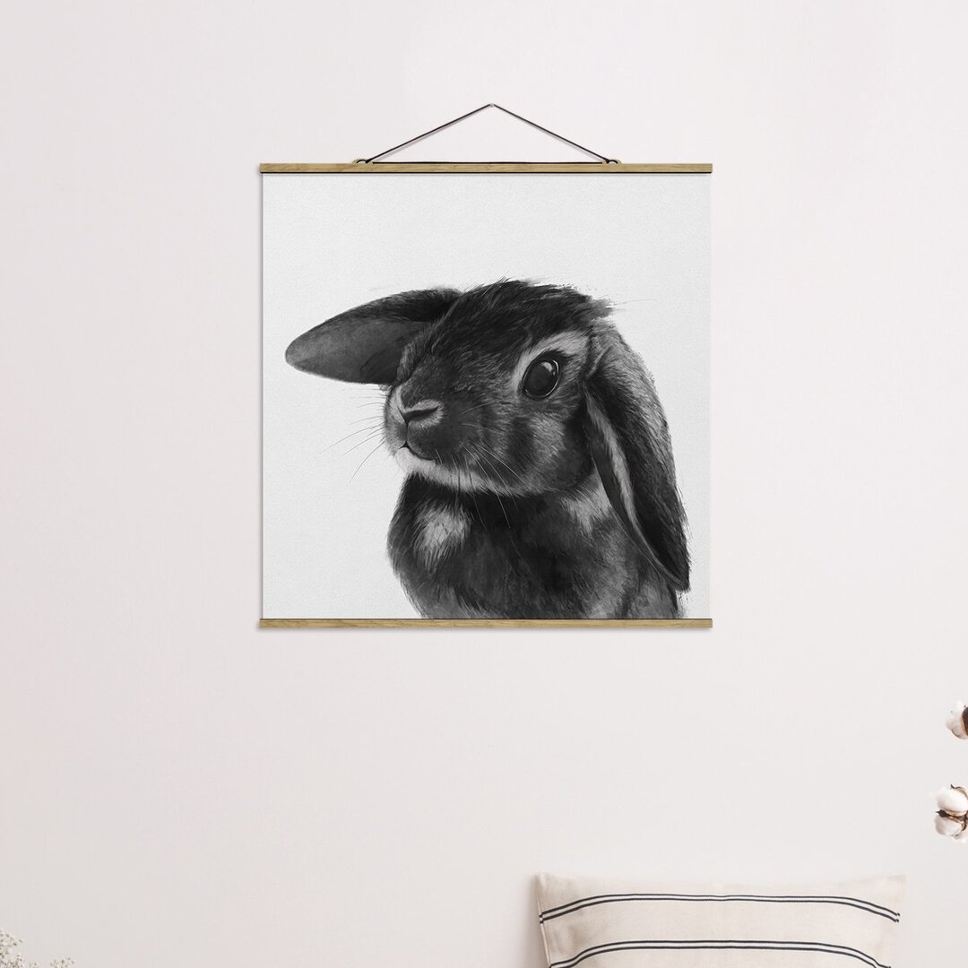 Wandbild Bunny Black White von Laura Graves