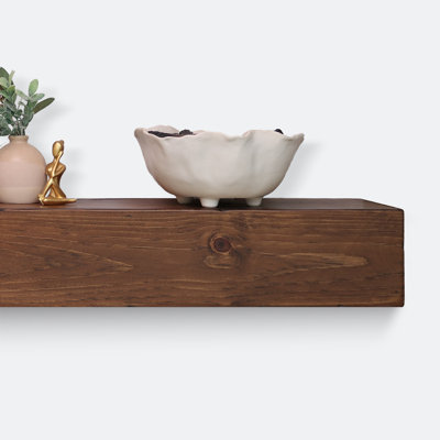 Melodye Rustic Fireplace Shelf Mantel