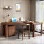 Bureau rectangulaire en bois massif brun noisette-187666254-187666256