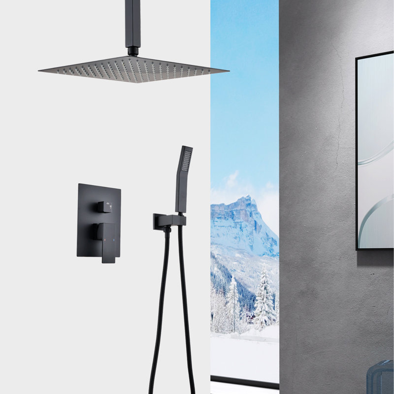 Thermostatic Complete Shower System, Matte Black