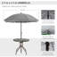 Outsunny 6 Piece Patio Dining Set For 4 With Umbrella, Outdoor Table And Chairs With 4 Folding Dining Chairs & Round Glass Table For Garden, Backyard And Poolside