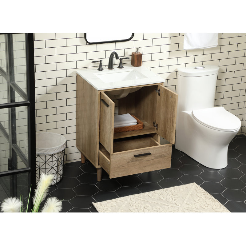 Ensemble de meuble-lavabo simple 24 po Baldwin, Chêne naturel