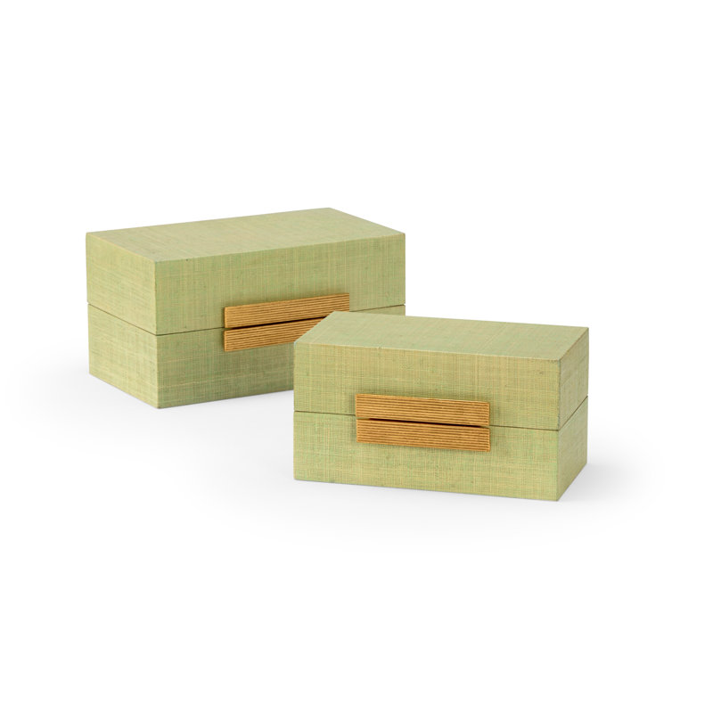 Decorative Box, Seafoam/Gold