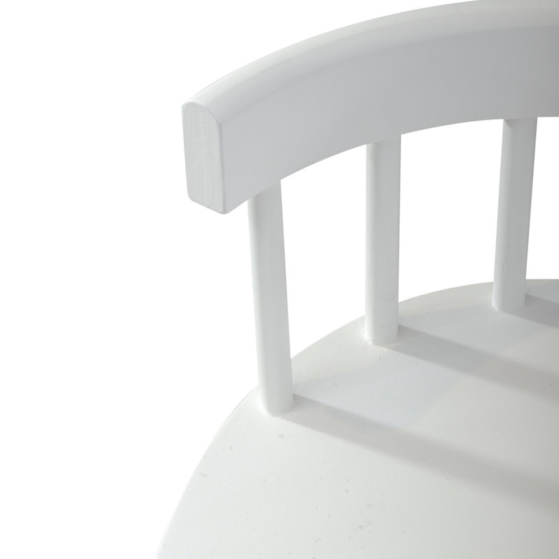 Shell White Rubberwood Spindle Back Bed Bench