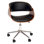 Charlot Modern Office Chair In Chrome Finish with Black Faux Leather And Walnut Veneer Back