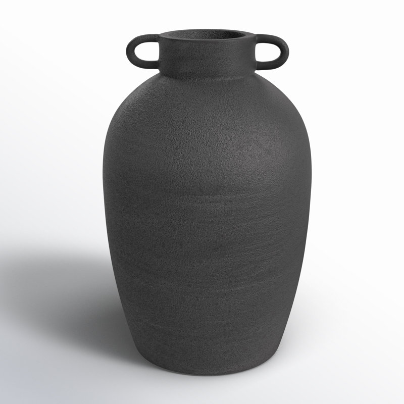 Dorsay 14.96'' Stoneware Table Vase, Black