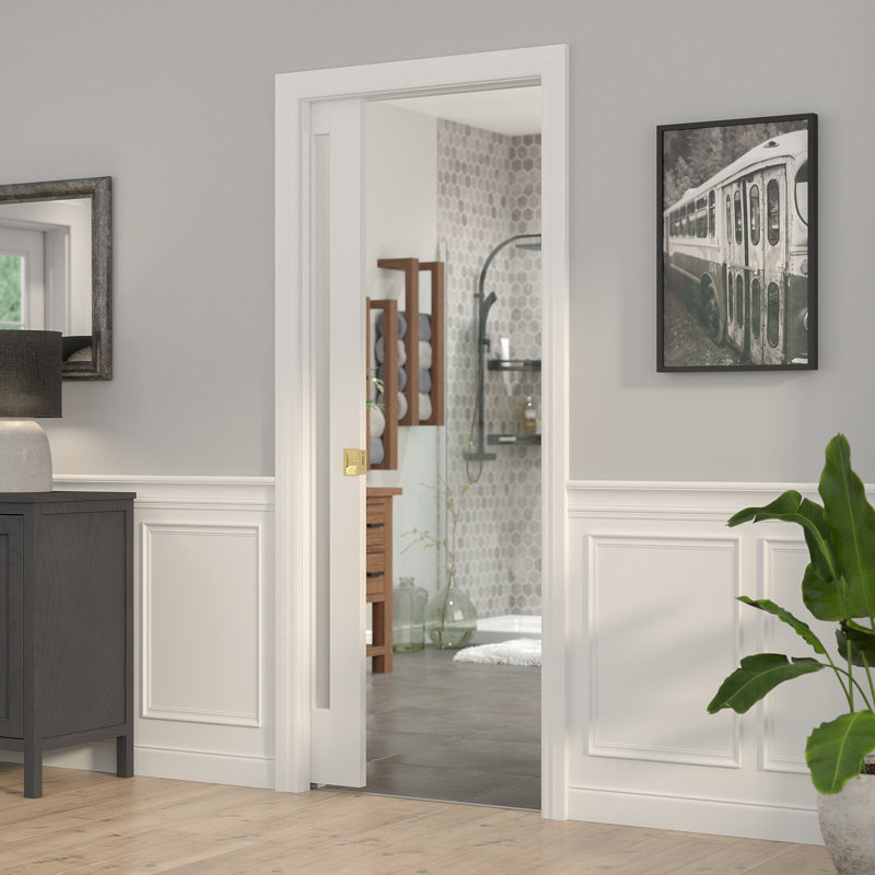 Rectangular Pocket Door Hardware, Brass