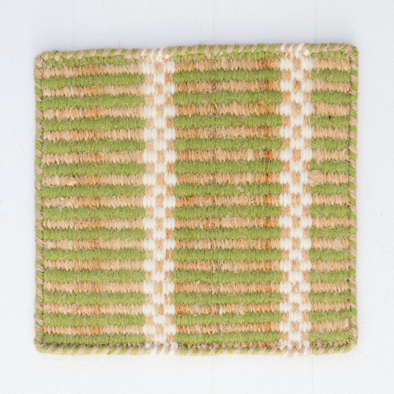 Jute & Wool Striped Rug, 12' x 12', Pea Green