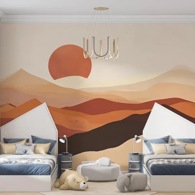 Adhésif mural paysage désertique Warm Desert Sunset