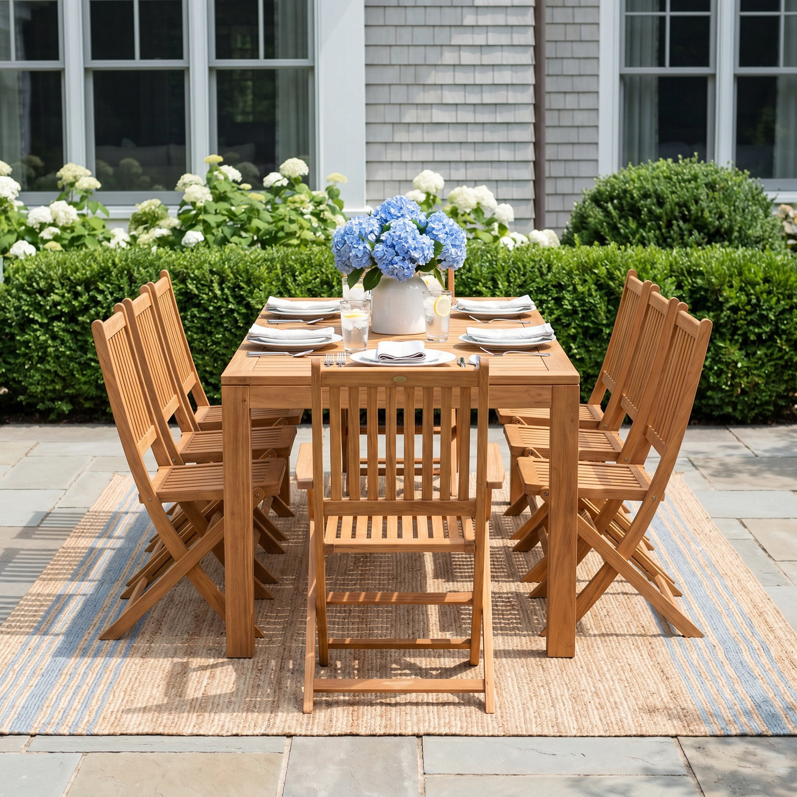 Anautica 87" Teak Patio Dining Set